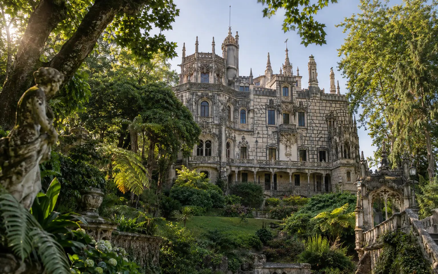 Full Day Sintra: Quinta da Regaleira framed by its lush gardens